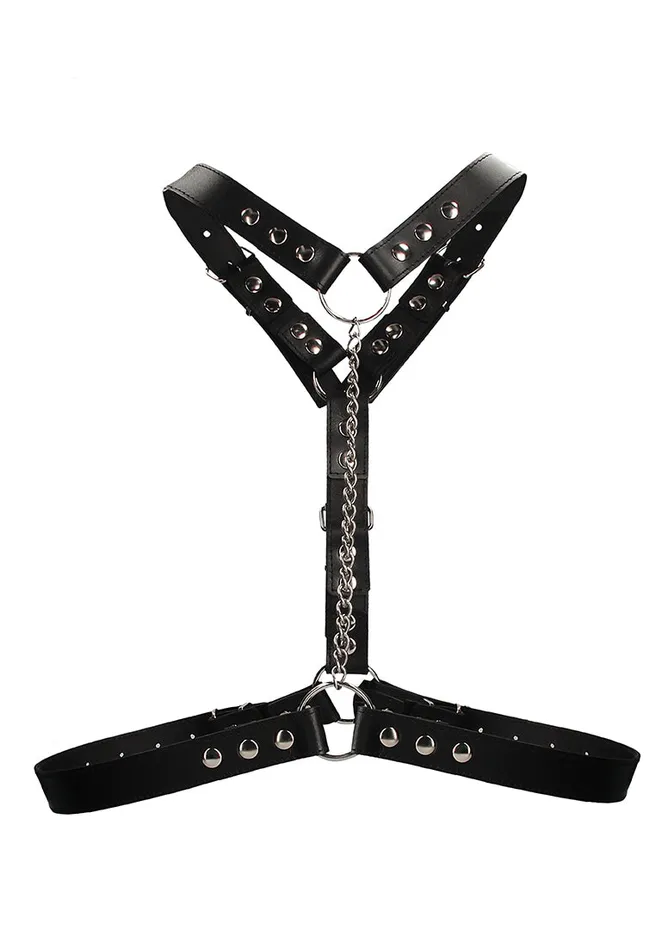 Twisted Bit Black Leather Harness One Size Black Shots America Mens Underwear