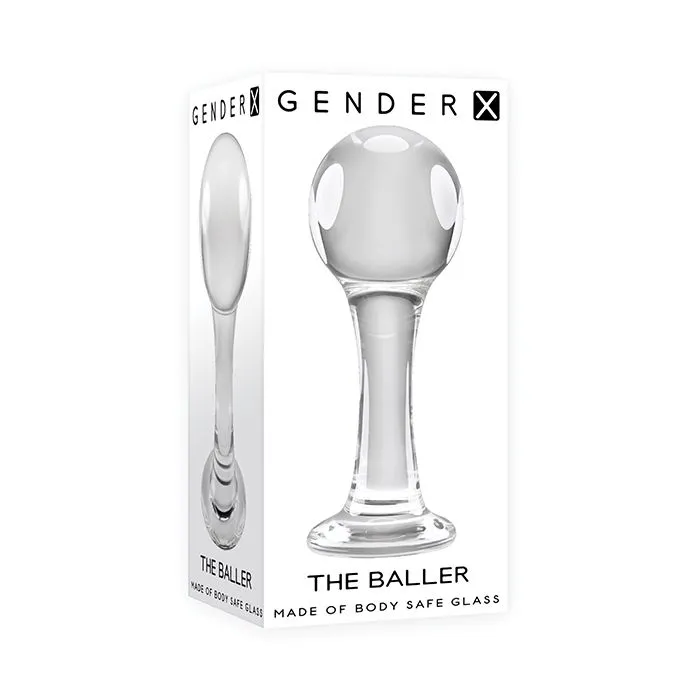 GenderX Anal Gender X The Baller Glass Plug Clear