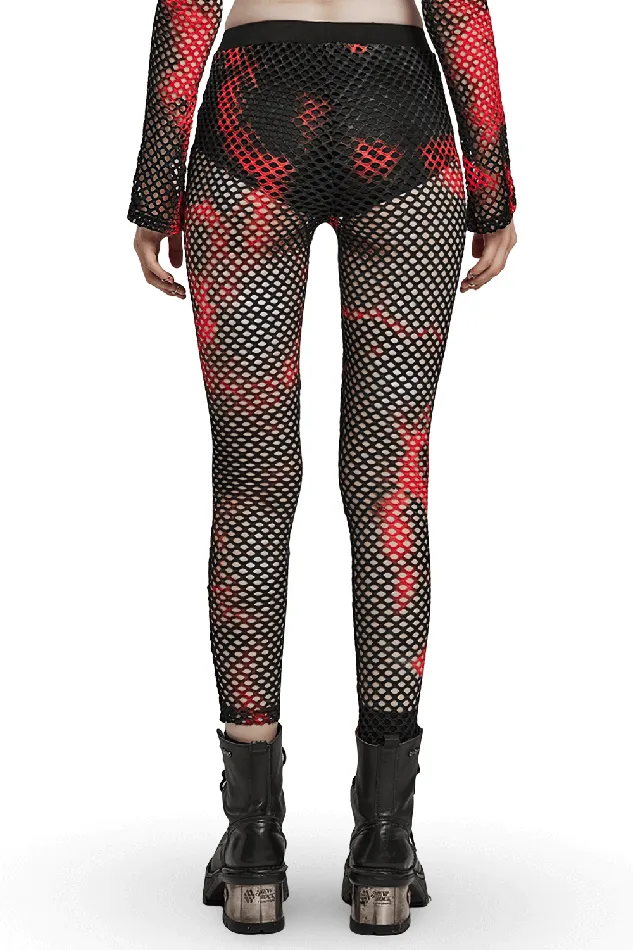 Trendy RedBlack Fishnet Mesh Leggings with a Punk Vibe EVEs SECRETS Vibrators