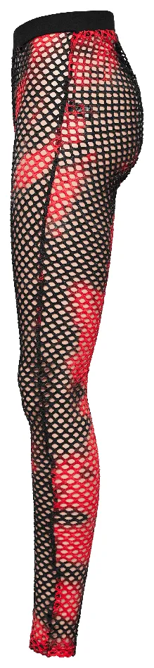 Trendy RedBlack Fishnet Mesh Leggings with a Punk Vibe EVEs SECRETS Vibrators