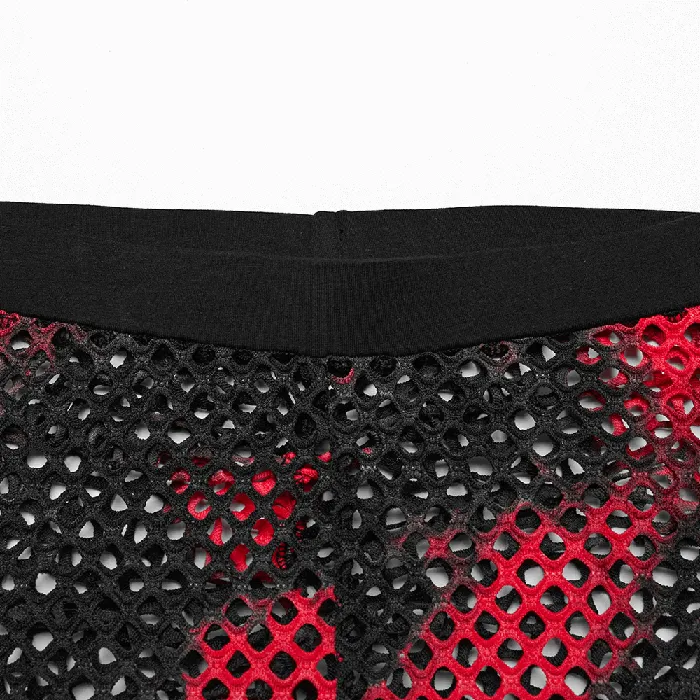 Trendy RedBlack Fishnet Mesh Leggings with a Punk Vibe EVEs SECRETS Vibrators