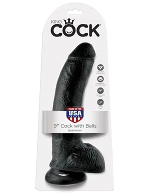 King Cock 9inch Cock with Balls Black Wholesale Solutions Ltd Dildos