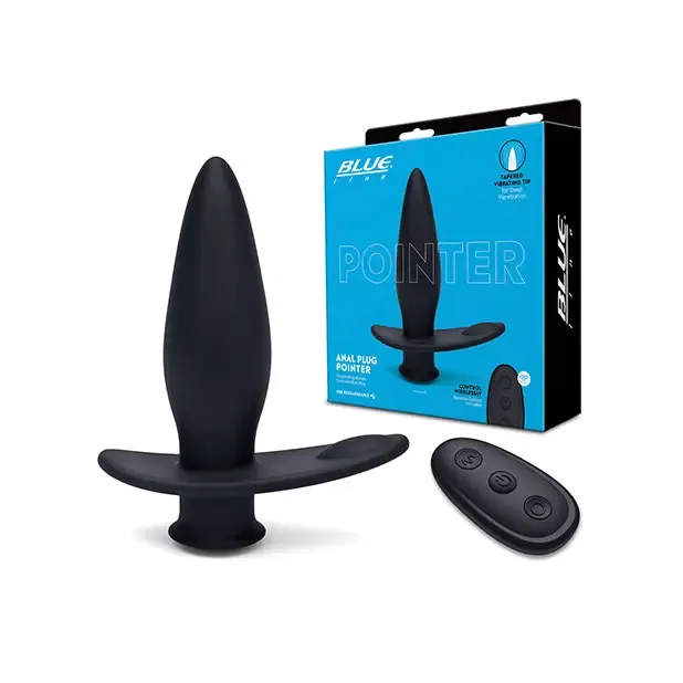 Electric Eel INC Blue Line Vibrating Anal Plug Pointer wRemote Black Anal Electric Eel INC Blue Line Vibrating Anal Plug Pointer wRemote Black Anal