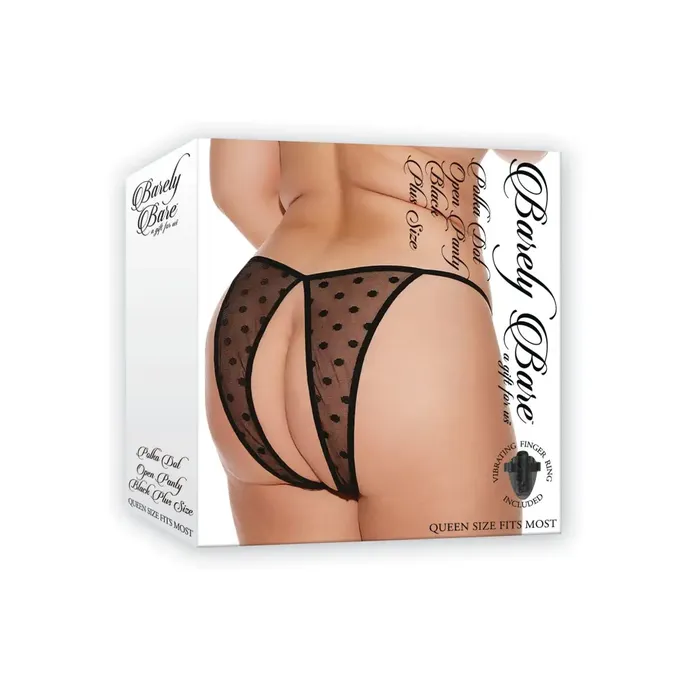 Evolved Novelties Barely Bare Polka Dot Open Panty Black Qs Anal