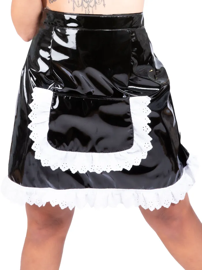 Frilly Maid PVC Apron One Size HonourSkintwocom Male Sex Toys