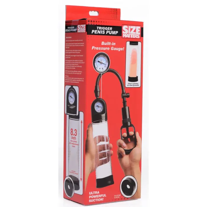 Trigger Penis Pump With Builtin Pressure Gauge Size Matters Male Sex Toys Trigger Penis Pump With Builtin Pressure Gauge Size Matters Male Sex Toys
