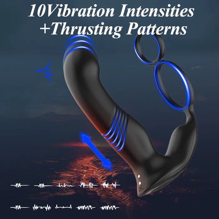 Amovibe Male Sex Toys Thrusting Prostate Massager with Tapping Vibrating Modes