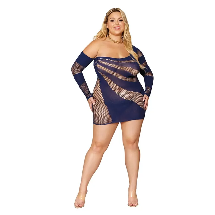 DREAMGIRL Dreamgirl Plus Size Longsleeve Chemise Asymmetrical 12922X Nocturnal Male Sex Toys DREAMGIRL Dreamgirl Plus Size Longsleeve Chemise Asymmetrical 12922X Nocturnal Male Sex Toys