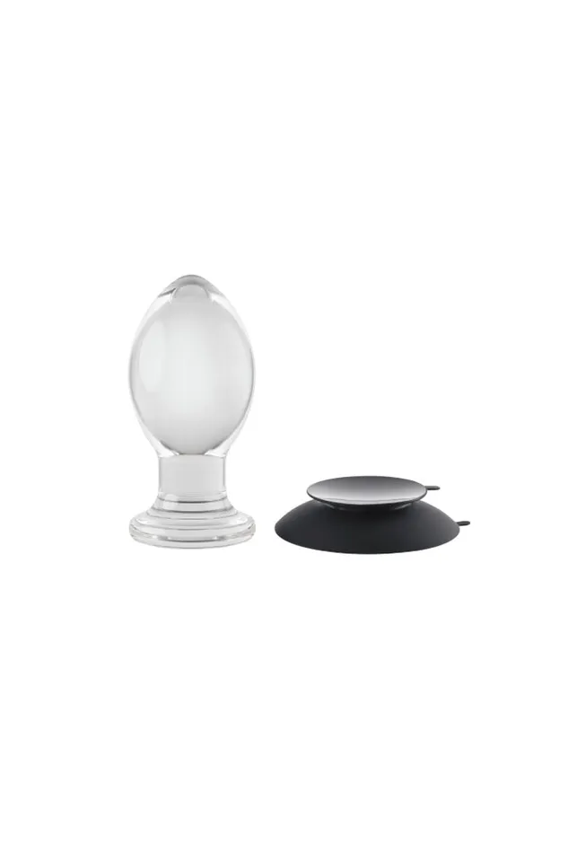 Evolved Anal Gender X Crystal Ball Butt Plug with Suction Cup Clear