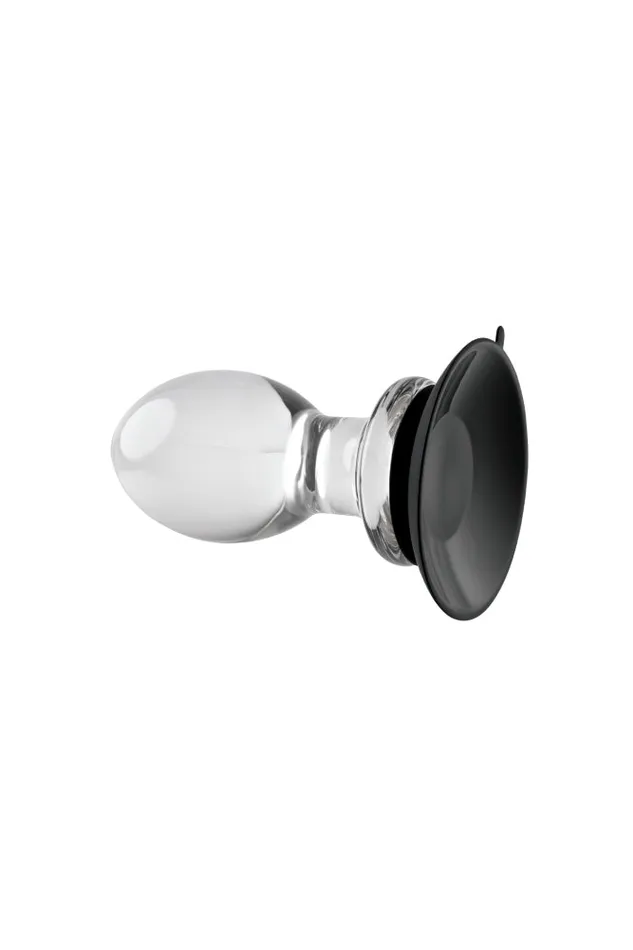 Evolved Anal Gender X Crystal Ball Butt Plug with Suction Cup Clear