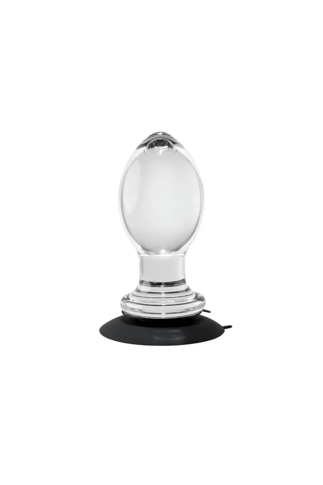 Evolved Anal Gender X Crystal Ball Butt Plug with Suction Cup Clear