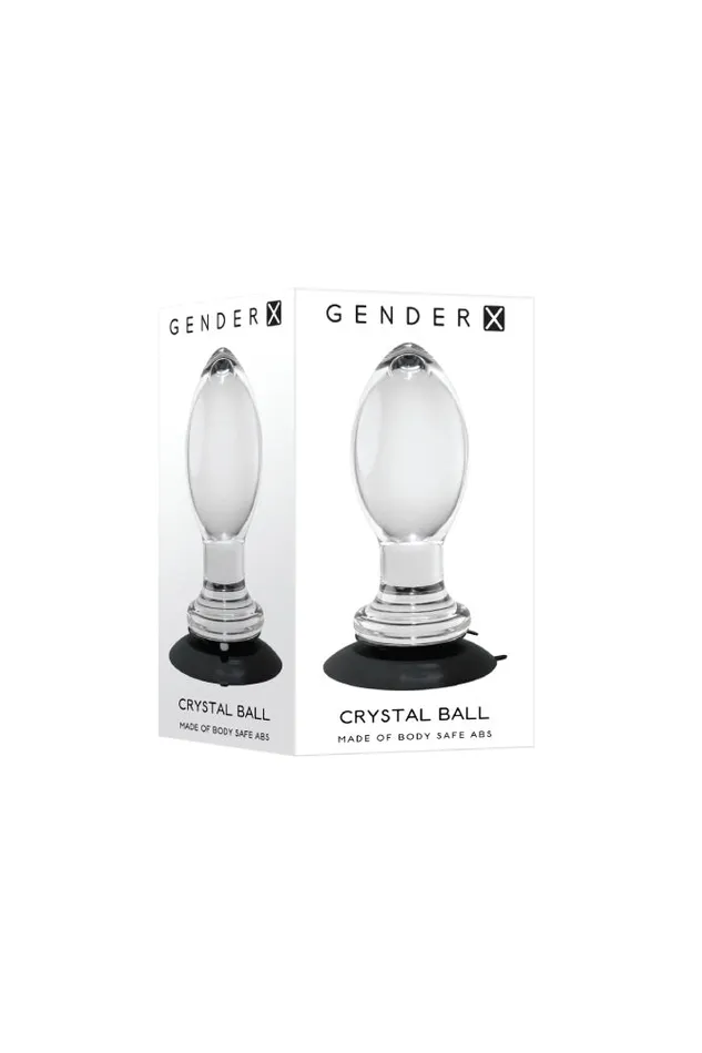 Evolved Anal Gender X Crystal Ball Butt Plug with Suction Cup Clear