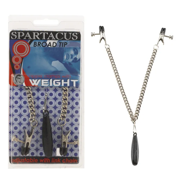 SPARTACUS Female Sex Toys Spartacus Broad Tip Nipple Clamps With Removable Weight