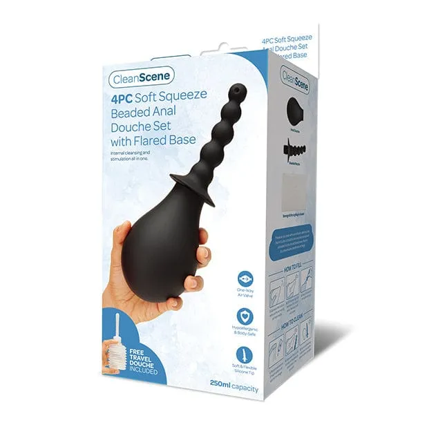 Anal CleanScene CleanScene 4 Pc Soft Squeeze Beaded Anal Douche Set with Flared Base Anal CleanScene CleanScene 4 Pc Soft Squeeze Beaded Anal Douche Set with Flared Base