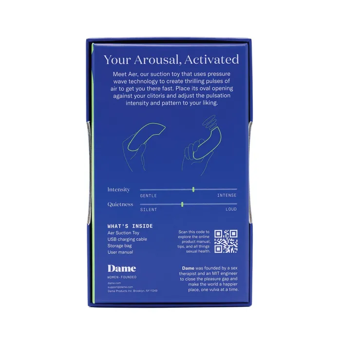 Female Sex Toys Dame Dame Aer Air Pulsing Suction Toy Clitoral Air Stimulator