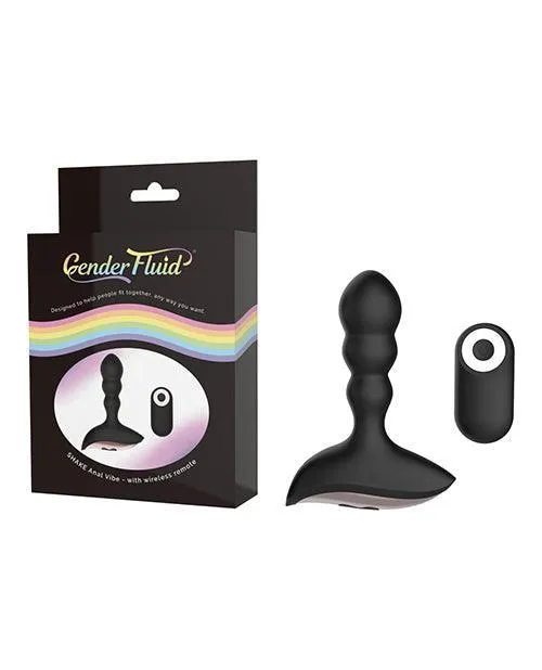 Thank Me Now INC Anal Gender Fluid Shake Anal Vibe Wremote Black