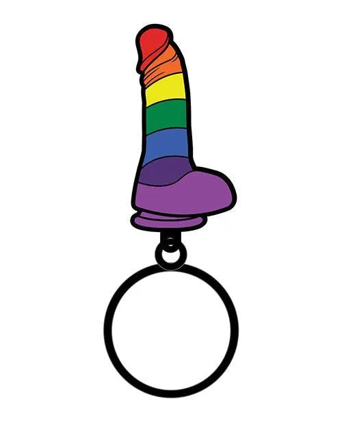 Wood Rocket LLC Dildos Wood Rocket Pride Dildo Keychain Rainbow