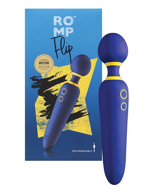 Wow Tech Vibrators ROMP Flip Wand Massager Blue