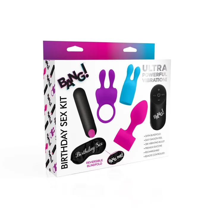 BANG Couples 28X Birthday Sex Kit CRing Plug CStim Bullet Blindfold