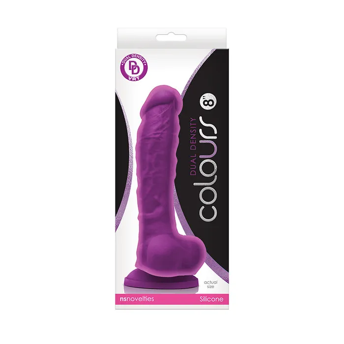 Dildos New Sensations Novelties Inc Colours Dual Density 8 in Dildo Purple