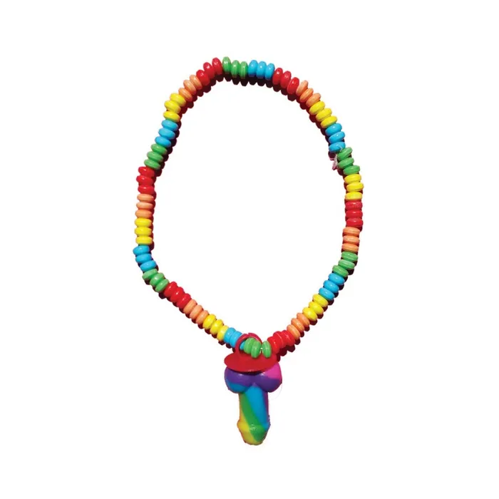 Hott Products Unlimited Dildos Rainbow Cock Stretchy Candy Necklace