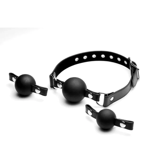Male Sex Toys Strict Interchangeable Silicone Ball Gag Set