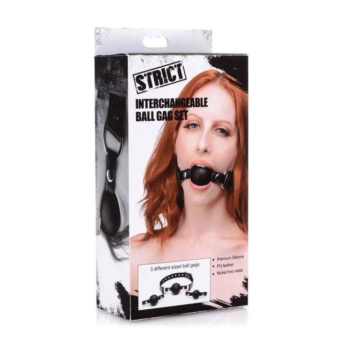 Male Sex Toys Strict Interchangeable Silicone Ball Gag Set