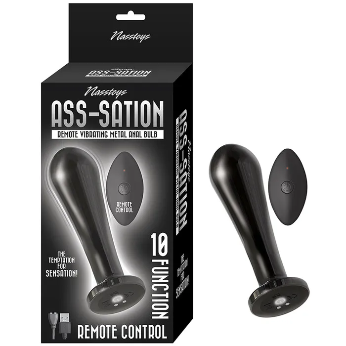 Nasstoys Anal Nasstoys AssSation Remote Vibrating Metal Anal Bulb Black