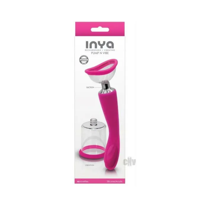 New Sensations Novelties Inc Inya Pump And Vibe With Interchangeable Suction Cups Pink Vibrators