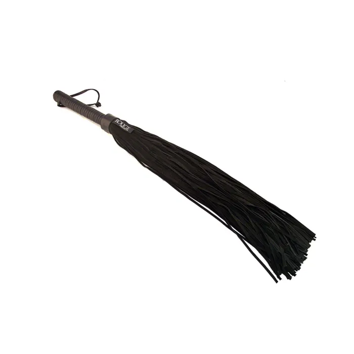 Rouge Group LTD Rouge Long Suede Flogger Leather Handle Black Anal