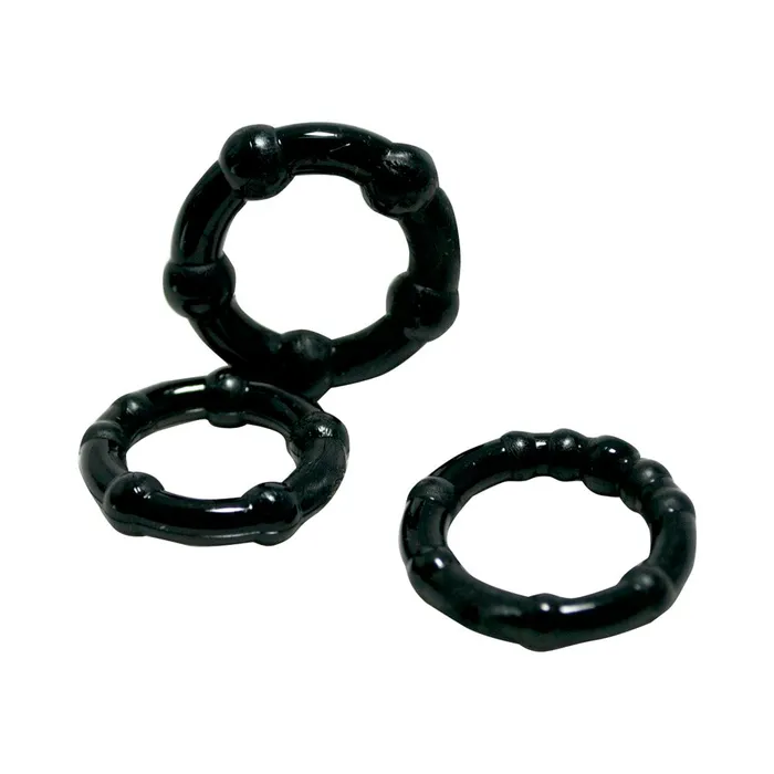 Thank Me Now Female Sex Toys Shibari Triton Enhancement Pleasure Rings With Knubbs 3pk Black