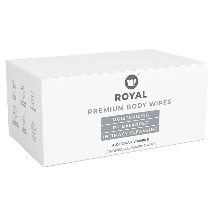 Vibrators M3 Global Enterprises LLC Royal Condom Intimacy Cleansing Wipes Box 30 Count Vibrators M3 Global Enterprises LLC Royal Condom Intimacy Cleansing Wipes Box 30 Count