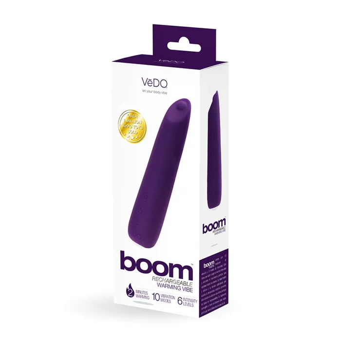 Vibrators VeDO Boom Rechargeable Warming Silicone Slimline Vibrator Purple Savvy Co Vibrators VeDO Boom Rechargeable Warming Silicone Slimline Vibrator Purple Savvy Co