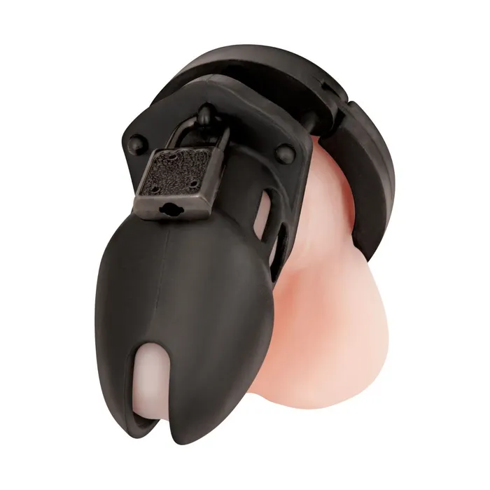 Blue Line Silicone Chastity Cage Black Blue Line Anal
