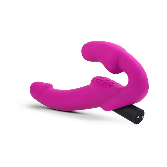 Blush Female Sex Toys Blush Temptasia Estella 95 in Silicone Strapless StrapOn Dildo with Bullet Vibrator Pink