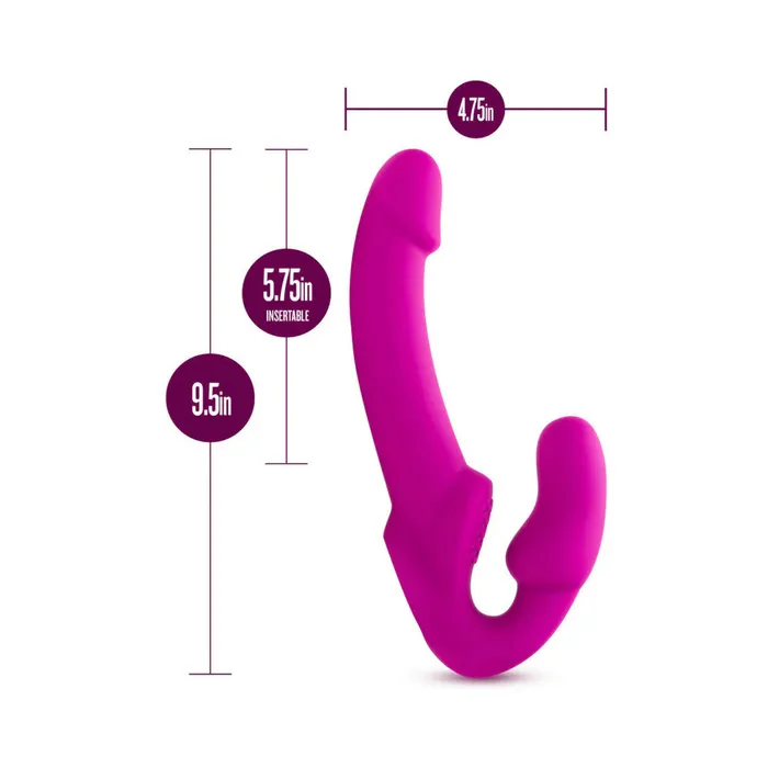 Blush Female Sex Toys Blush Temptasia Estella 95 in Silicone Strapless StrapOn Dildo with Bullet Vibrator Pink