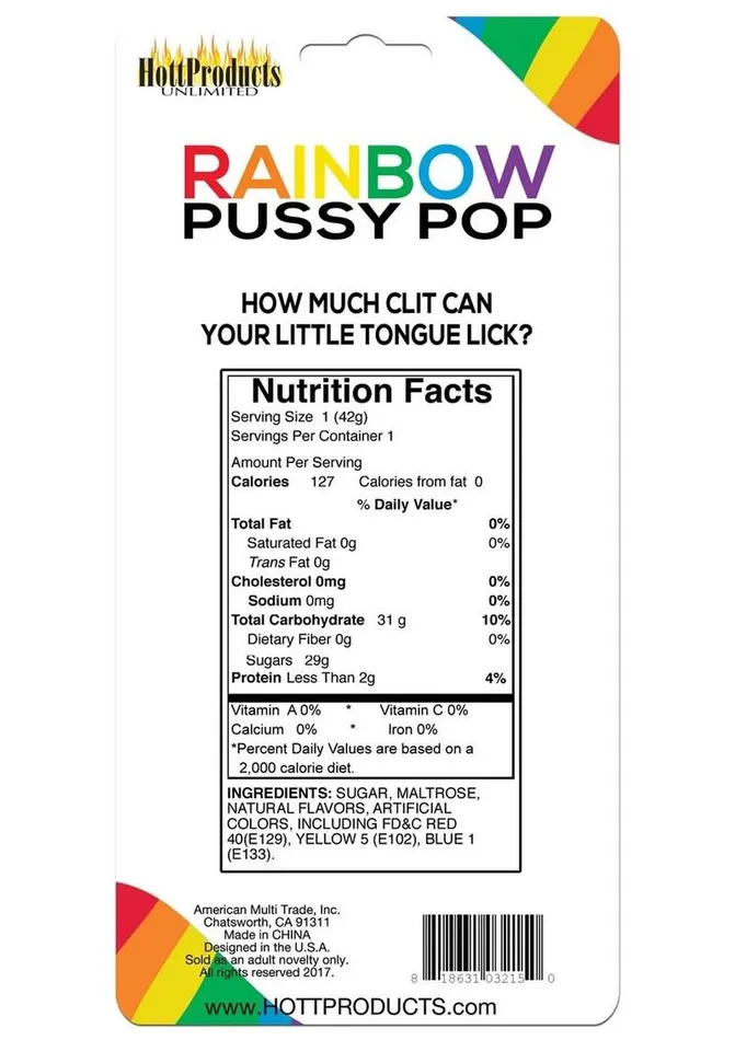 Rainbow Female Sex Toys Rainbow Pussy Pops Candy Fruity Flavor