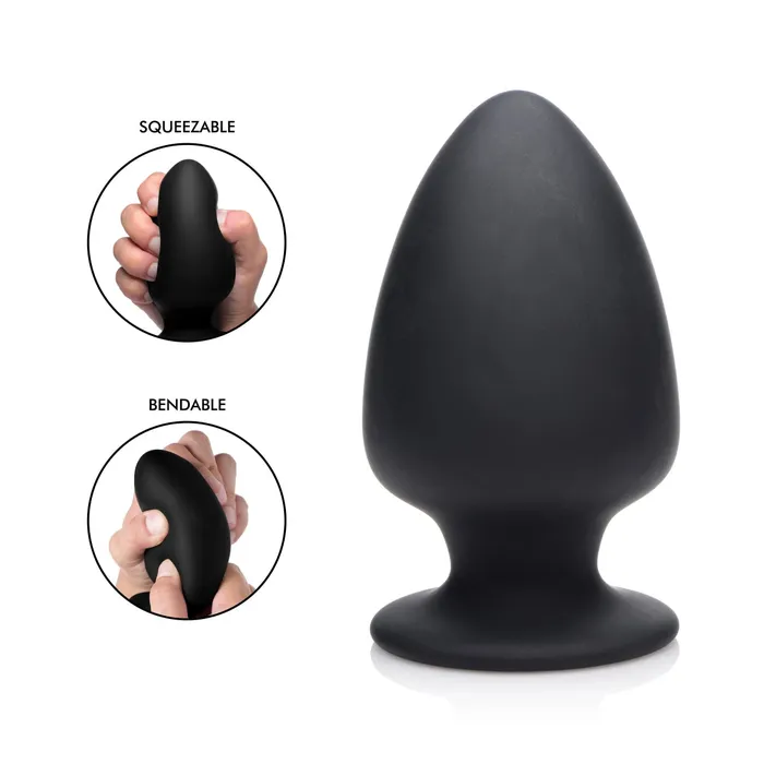 SqueezeIt Anal SqueezeIt Squeezable Silicone Butt Plug Black Large