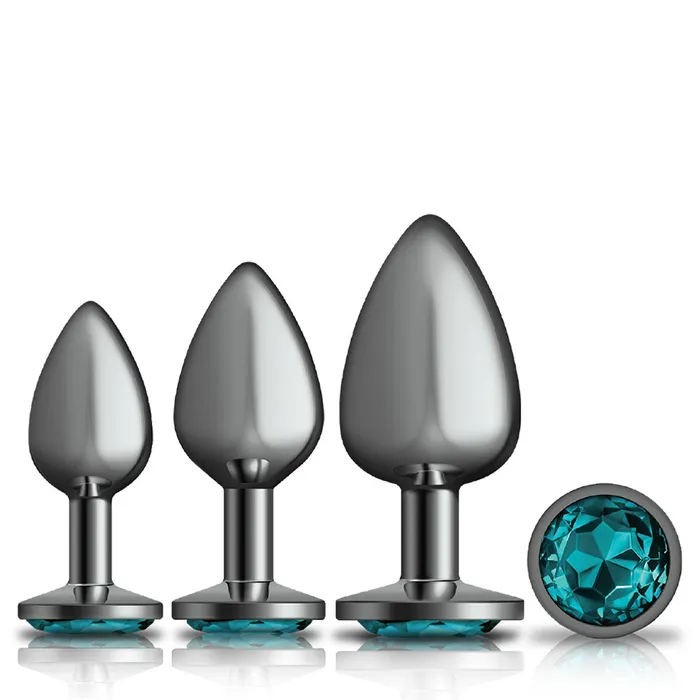 Anal Viben Cheeky Charms Metal Butt Plug Gunmetal Round Teal Anal Trainer Kit Anal Viben Cheeky Charms Metal Butt Plug Gunmetal Round Teal Anal Trainer Kit