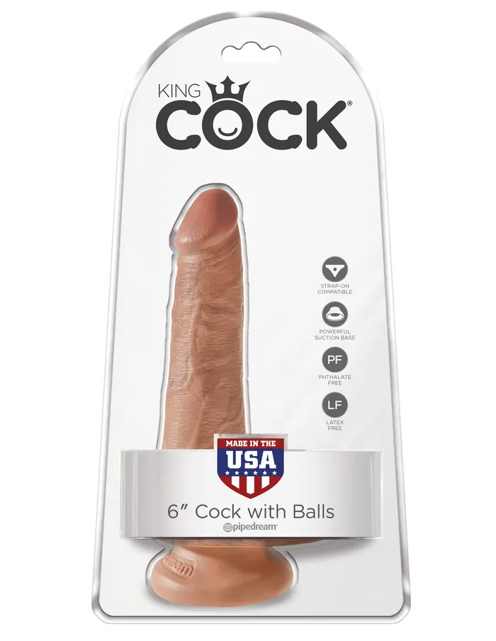 Dildos Pipedream King Cock 6 Inch Cock With Balls Tan