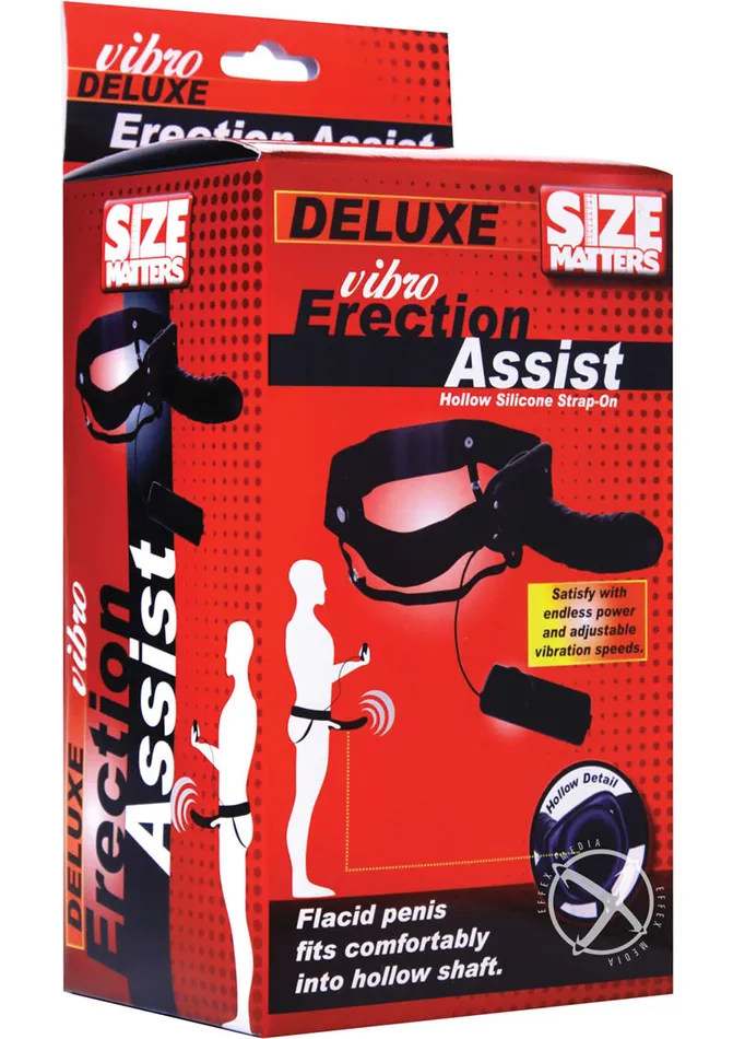 Female Sex Toys Size Matters Erection Assist Vibrating Silicone Hollow StrapOn Size Matters
