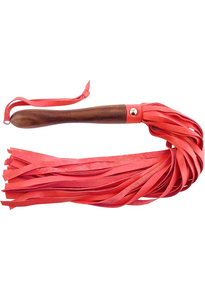 Rouge Wooden Handle Leather Flogger Rouge Restraints
