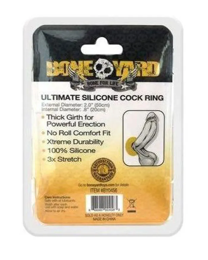 Ultimate Silicone Cock Ring Yellow Rascal Boneyard Male Sex Toys