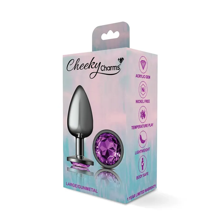 Viben Anal Cheeky CharmsGunmetal Metal Butt Plug RoundDeep PurpleLarge Viben Anal Cheeky CharmsGunmetal Metal Butt Plug RoundDeep PurpleLarge