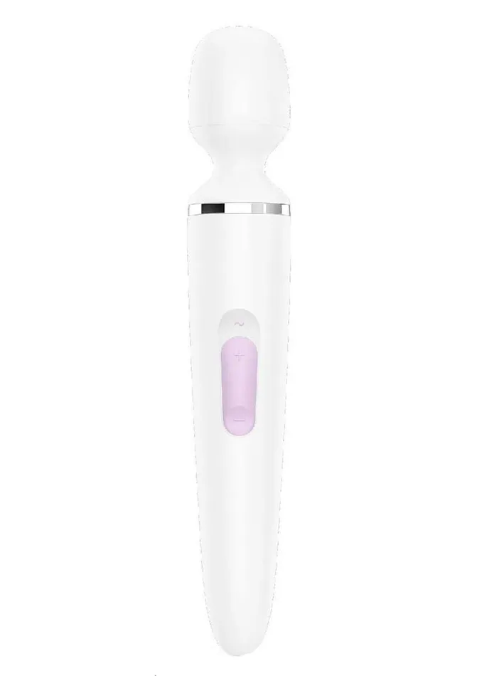 Vibrators Satisfyer Satisfyer WandEr Woman USB Rechargeable Silicone Massager 13in WhiteChrome Vibrators Satisfyer Satisfyer WandEr Woman USB Rechargeable Silicone Massager 13in WhiteChrome
