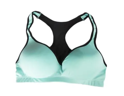 Blue and Black Low Impact Mesh Racerback Sports Bra Sunset Intimates Vibrators