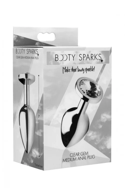 Booty Sparks Clear Gem Anal Plug Medium Metro Distribution Male Sex Toys