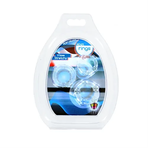 Performance Penis Ring Set of 3 Clear XR Brands Male Sex Toys