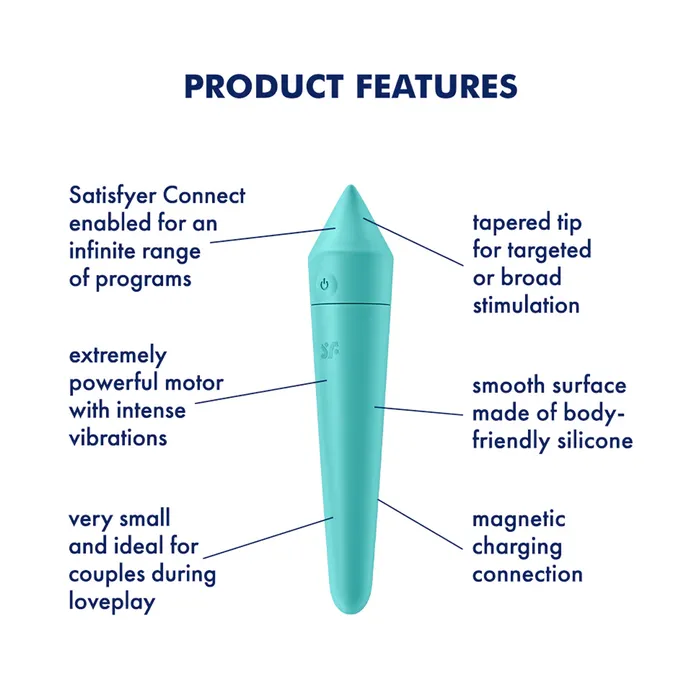 Satisfyer Vibrators Satisfyer Ultra Power Bullet 8 Turquoise App Enabled