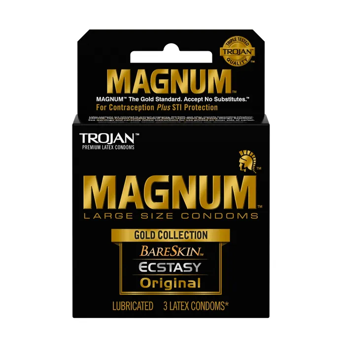 Trojan Magnum Large Size Gold Collection Condoms 3 Pack Paradise Marketing Male Sex Toys Trojan Magnum Large Size Gold Collection Condoms 3 Pack Paradise Marketing Male Sex Toys